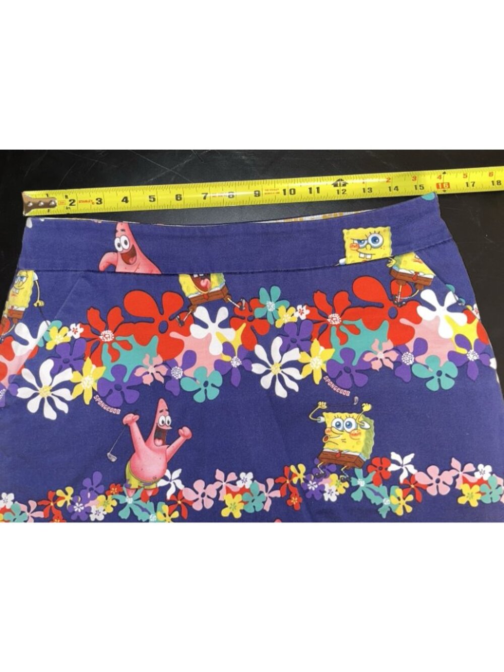 Loudmouth Ladies Golf SpongeBob SquarePants and Patrick Floral Skort Navy Size 8 - Picture 6 of 12